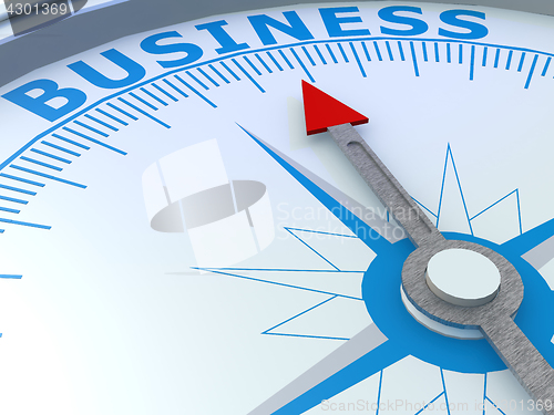 Image of Business word on compass isolated