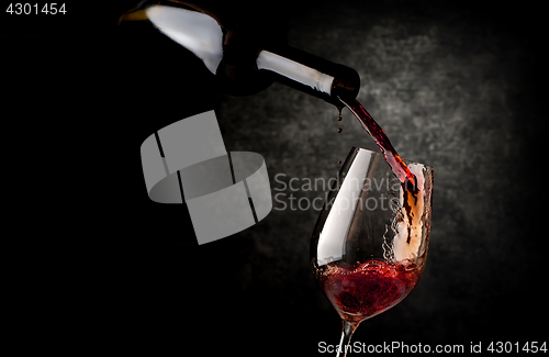 Image of Wineglass on a black background