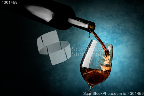 Image of Wineglass on a blue background