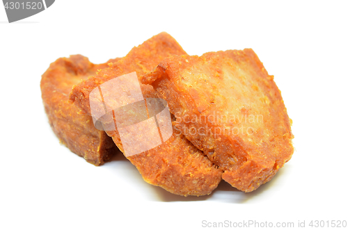 Image of Pan fried slices of luncheon meat