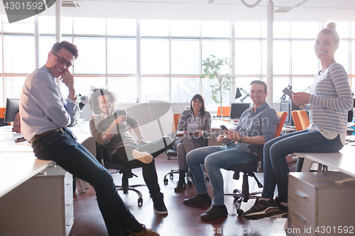 Image of Young Business Team At A Meeting at modern office building