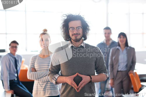 Image of Portrait of young casual businessman