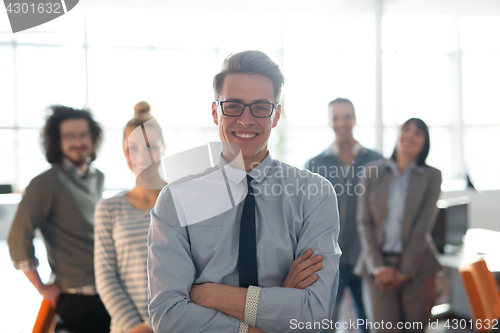 Image of Portrait of young casual businessman