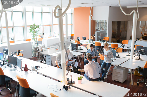 Image of Young Business Team At A Meeting at modern office building