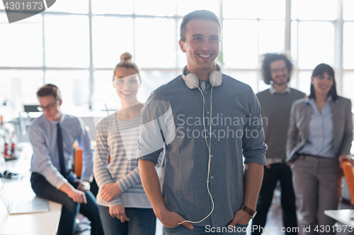 Image of Portrait of young casual businessman