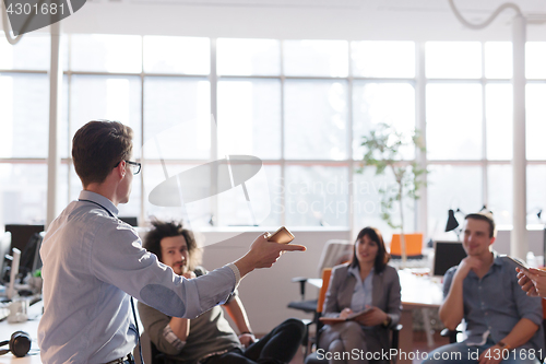 Image of Young Business Team At A Meeting at modern office building