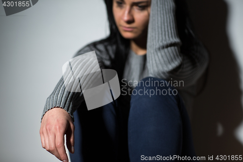 Image of sad crying woman suffering from domestic violence