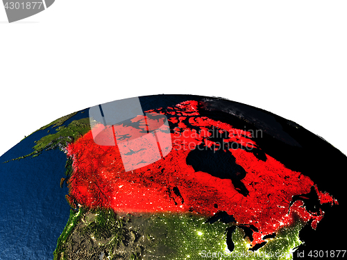 Image of Canada from space at night