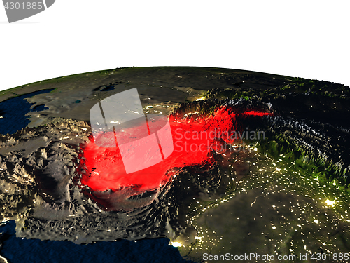 Image of Afghanistan from space at night