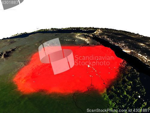 Image of Sudan from space at night