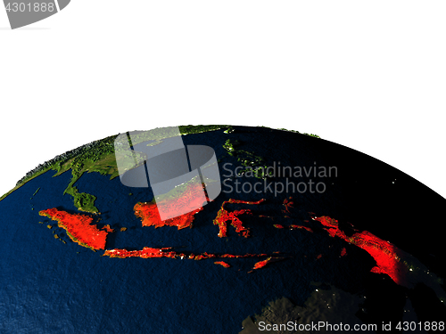 Image of Indonesia from space at night