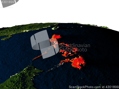 Image of Philippines from space at night