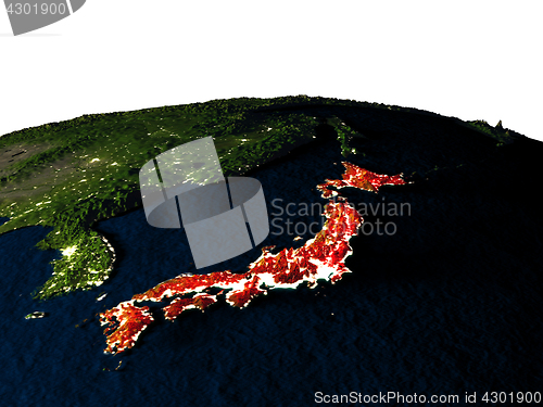 Image of Japan from space at night