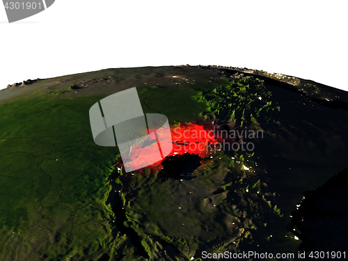 Image of Uganda from space at night