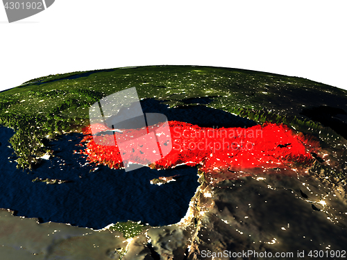 Image of Turkey from space at night