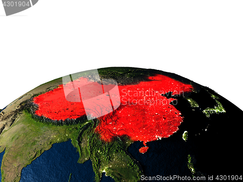 Image of China from space at night