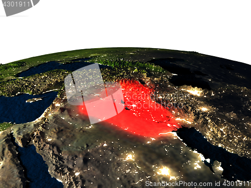 Image of Iraq from space at night