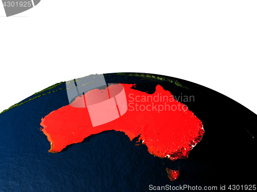 Image of Australia from space at night