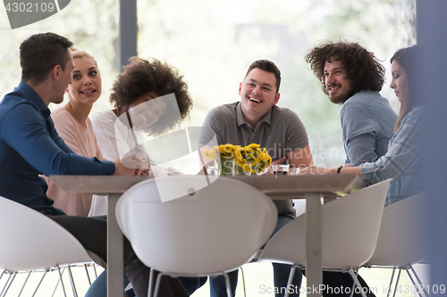 Image of Multiethnic startup business team on meeting