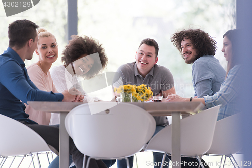 Image of Multiethnic startup business team on meeting