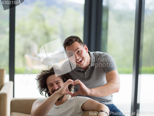 Image of Gay Couple Love Home Concept