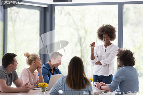 Image of Multiethnic startup business team on meeting