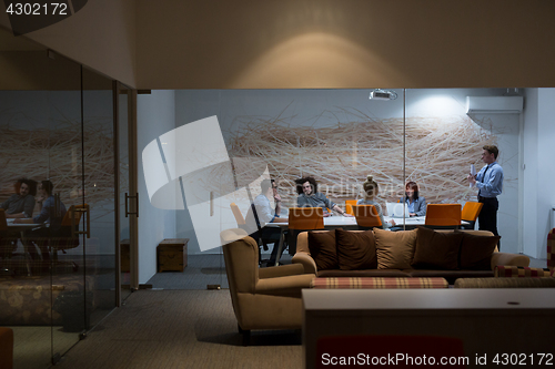 Image of Business Team At A Meeting at modern office building