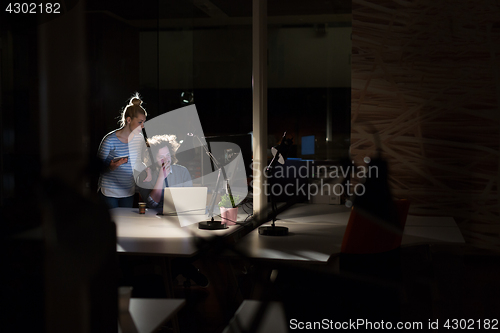 Image of young designers in the night office