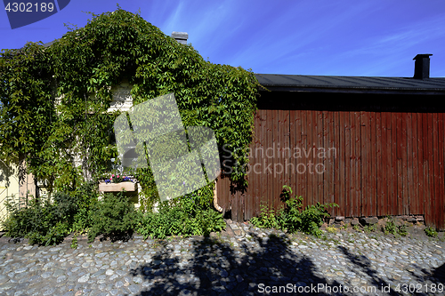Image of small house twined with ivy, Porvoo, Finland