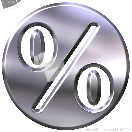 Image of 3D Silver Framed Percentage Symbol