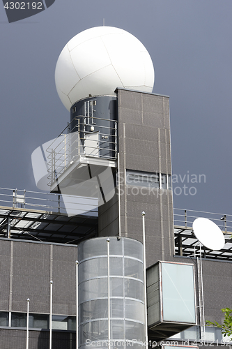 Image of meteorological station on a background of a dark sky