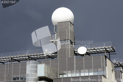 Image of meteorological station on a background of a dark sky