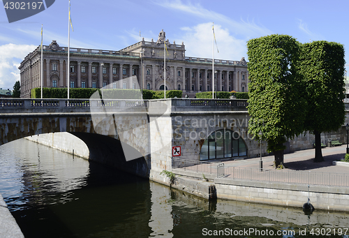 Image of building of the Swedish parliament, Stockholm, Sweden