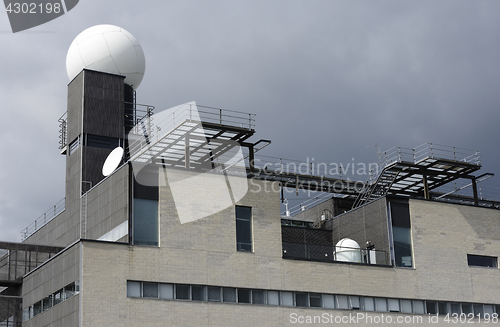 Image of meteorological station on a background of a dark sky