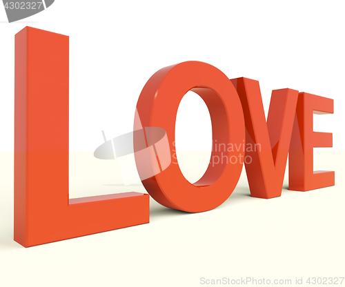 Image of Love Word Showing Heart And Romance For Valentines