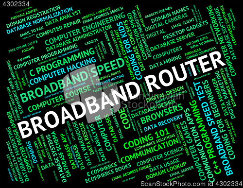 Image of Broadband Router Shows World Wide Web And Communication