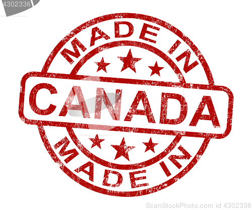 Image of Made In Canada Stamp Shows Canadian Product Or Produce