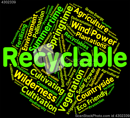 Image of Recyclable Word Shows Eco Friendly And Recycle