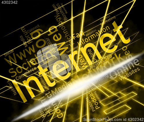 Image of Internet Word Shows World Wide Web And Www Site