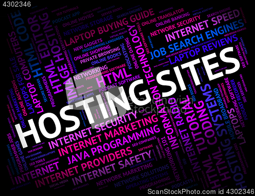 Image of Hosting Sites Means Internet Domains And Words