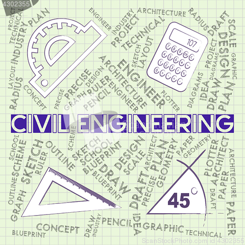 Image of Civil Engineering Shows Career Employee And Professional