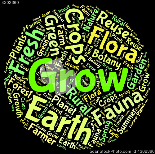 Image of Grow Words Represents Cultivates Growth And Cultivation
