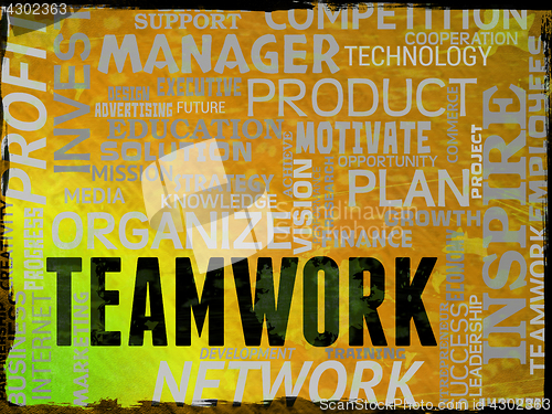 Image of Teamwork Words Means Unit Organization And Cooperation