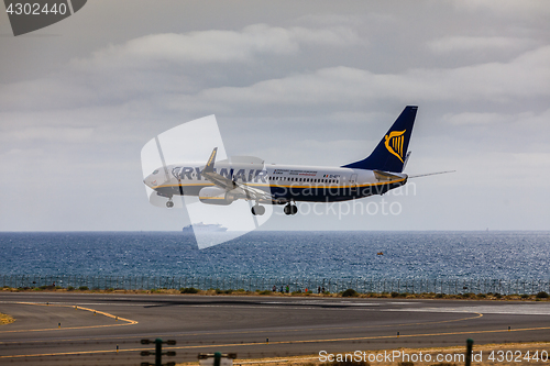 Image of ARECIFE, SPAIN - APRIL, 15 2017: Boeing 737-800 of RYANAIR with 