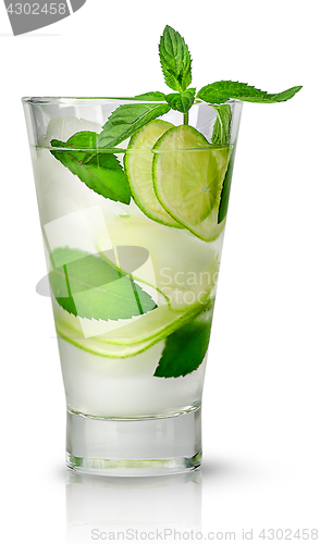 Image of Mojito with ice in glass