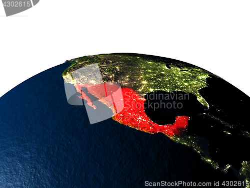 Image of Mexico from space at night