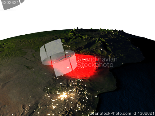 Image of Zimbabwe from space at night