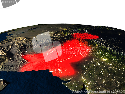 Image of Pakistan from space at night