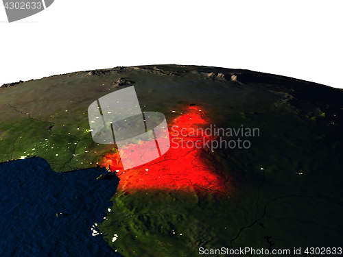 Image of Cameroon from space at night