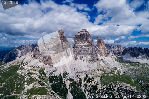 Image of National Nature Park Tre Cime In the Dolomites Alps. Beautiful n
